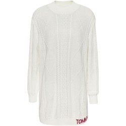 Vêtements Femme Robes Tommy Jeans Robe pull  Ref 54092 YAP Blanc Blanc
