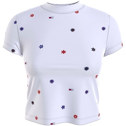 Vêtements Femme T-shirts & Polos Tommy Jeans T Shirt court  Ref 54093 YBR Blanc Blanc