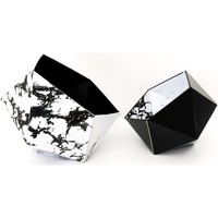 Maison & Déco Vides poches Leewalia Boîtes, vide-poches Origami marbre et noir Marbre blanc et Noir