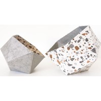 Maison & Déco Vides poches Leewalia Boîtes, vide-poches Origami Terrazzo et béton gris Terrazo et Béton gris