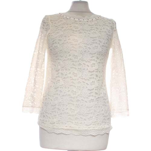 Vêtements Femme LIU JO metallic stripe-trimmed dress Promod top manches longues  36 - T1 - S Blanc Blanc