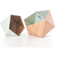 Maison & Déco Vides poches Leewalia Boîtes, vide-poches Origami chêne scandinave et vert amande Vert amande et Chêne scandinave
