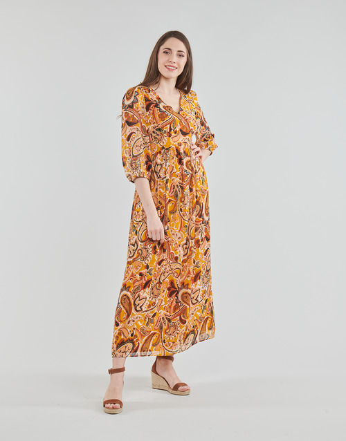 Naf Naf KSAHARA Jaune / Orange - Livraison Gratuite | Spartoo ! - Vêtements Robes  longues Femme 69,99 €