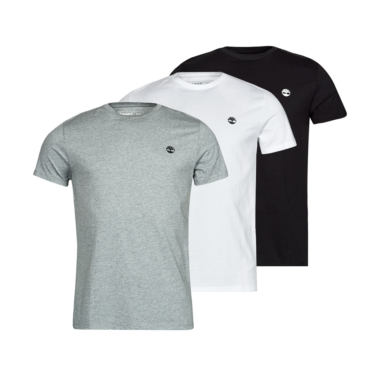 Vêtements Homme T-shirts manches courtes T-Shirts Timberland SS BASIC JERSEY X3 Blanc / Gris / Noir