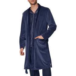 Vêtements Homme Pyjamas / Chemises de nuit Admas For Men Robe de chambre Satin Stripes Admas Bleu Marine