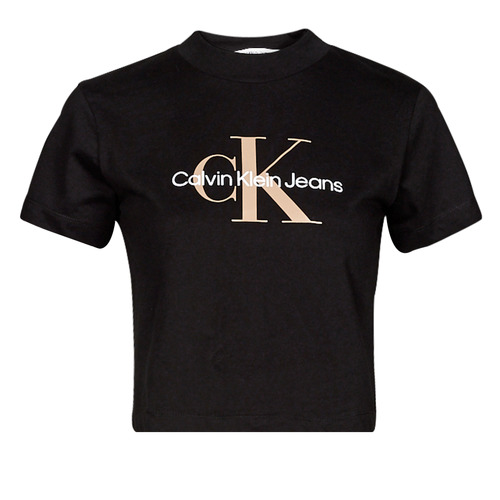 Vêtements Femme T-shirts manches courtes Calvin Klein Jeans SEASONAL MONOGRAM BABY TEE Noir