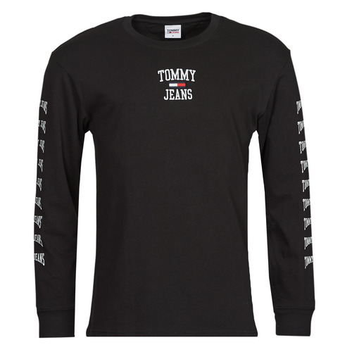 Vêtements Homme We11done plain button shirt Tommy Jeans TJM HOMESPUN GRAPHIC LS TEE Noir