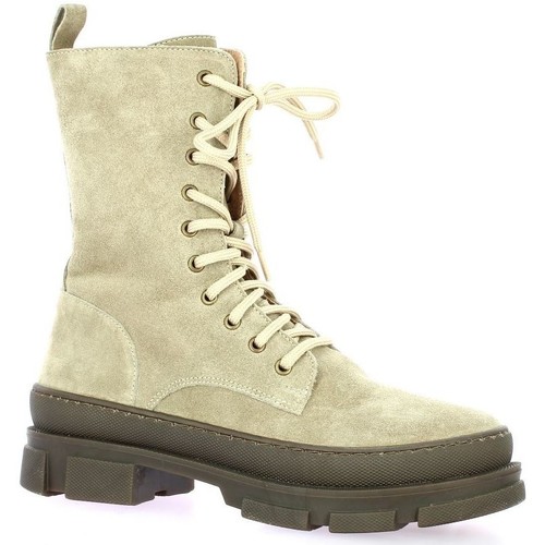 Exit Boots cuir velours Taupe - Chaussures Boot Femme 104,30 €