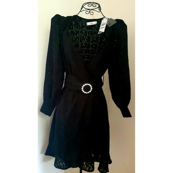 Vêtements Femme Robes courtes Mango Robe velours noire mango Noir
