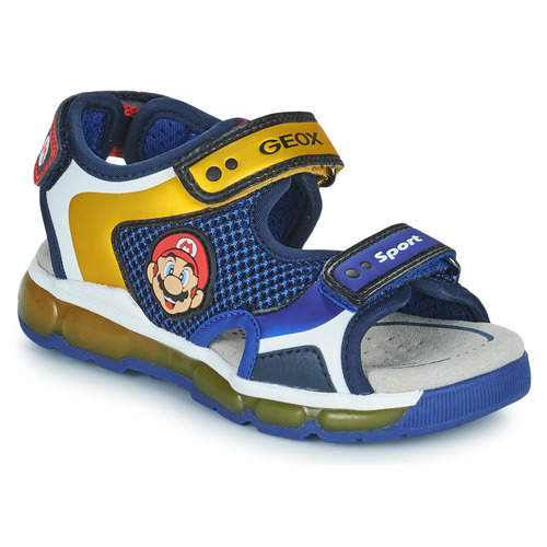 Chaussures Garçon Sandales et Nu-pieds Geox J SANDAL ANDROID BOY Bleu / Jaune / Rouge