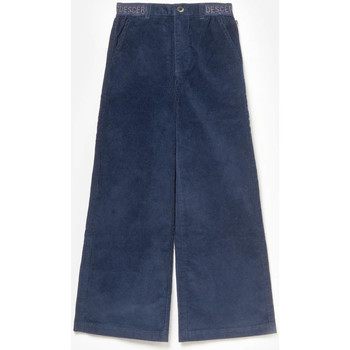 Vêtements Fille Pantalons Décorations de noëlises Pantalon taille haute droit millgi en velours bleu marine Bleu