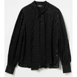 Vêtements Débardeurs / T-shirts sans manche Le Temps des Cerises Blouse rozen en jacquard noir BLACK