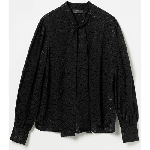 Vêtements Débardeurs / T-shirts sans manche The Attico leopard-print drop-shoulder shirt Neutrals Blouse rozen en jacquard noir Noir