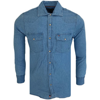 Vêtements Homme Chemises manches longues Tommy Hilfiger Chemise  Chemise jeans 455 bleu clair Bleu