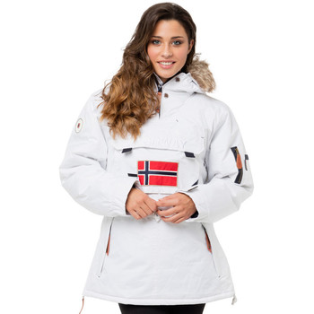 Vêtements Femme Doudounes Geographical Norway Anorak Aubergine Blanc
