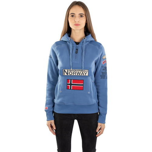 Geographical Norway Sweat sport Gymclass - logo - capuche Bleu - Vêtements  Sweats Femme 46,99 €