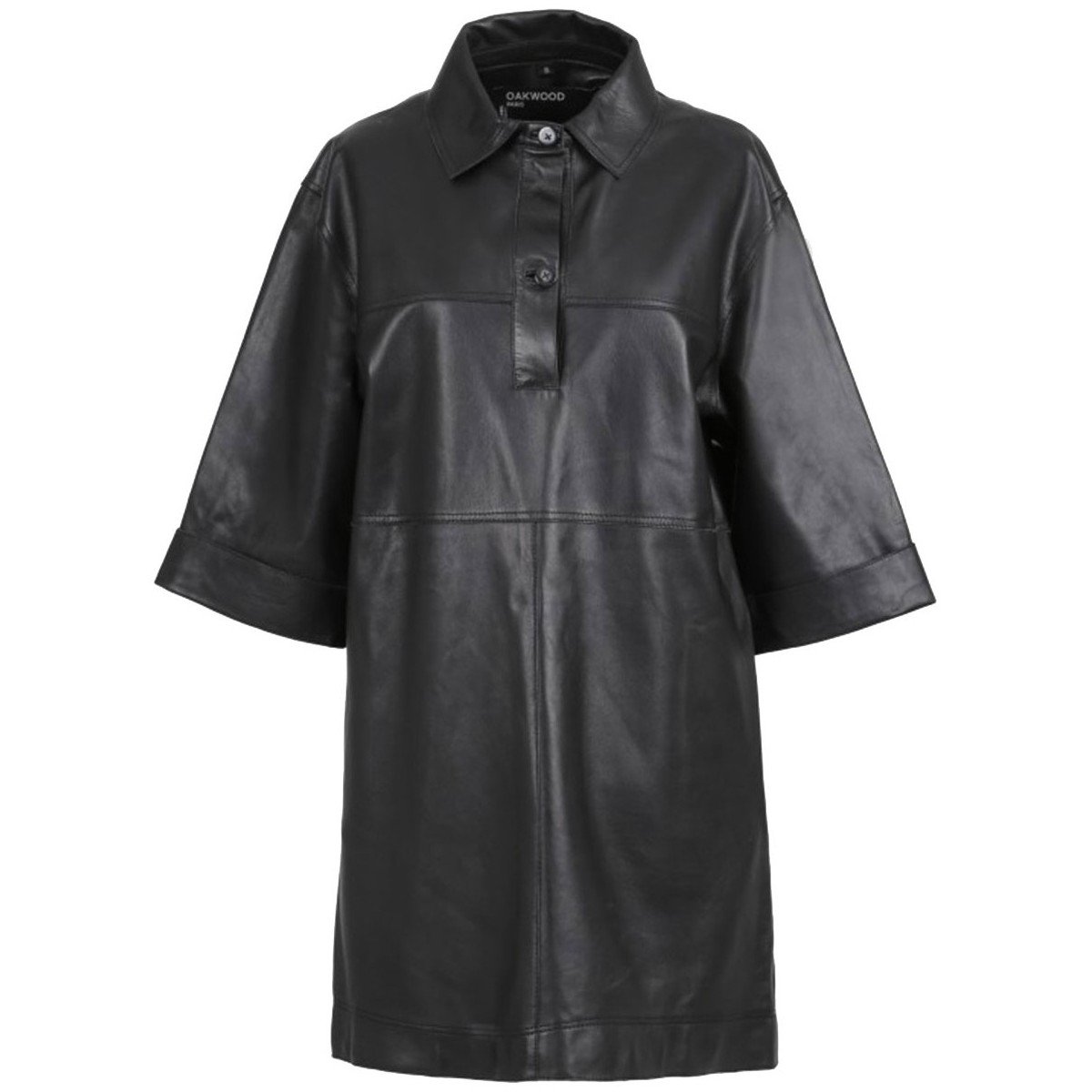 Vêtements Femme Robes longues Oakwood Robe chemise en cuir  Caracas Ref 54146 Noir Noir