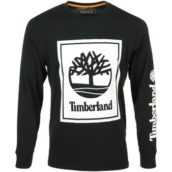 Vêtements Homme T-shirts manches courtes Timberland Stack Logo Tee LS Noir