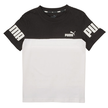 Vêtements Garçon T-shirts Mt197f manches courtes Puma PUMA POWER TEE Noir / Blanc