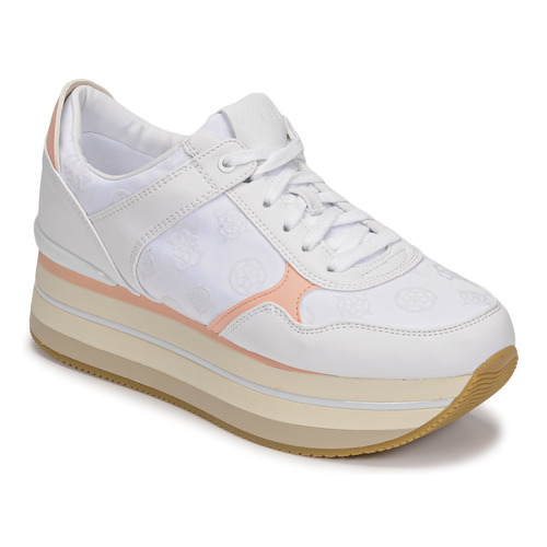 Chaussures Femme Baskets basses logo Guess HINDLE Blanc