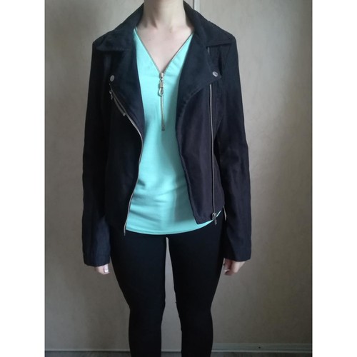 Jacqueline De Yong Perfecto noir Noir - Vêtements Vestes / Blazers Femme  7,00 €