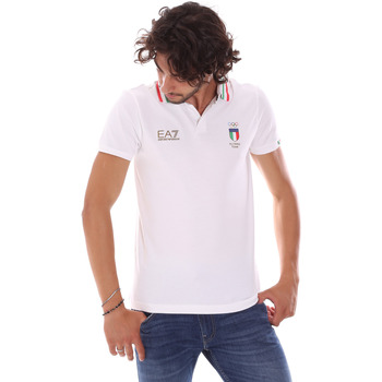 Vêtements Homme Polos manches courtes armani exchange t shirt mit logo print itemni 277017 6P907 Blanc