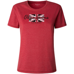 Vêtements Femme T-shirts manches courtes Pepe Felpa jeans PL504965 Rouge