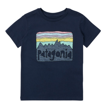 Vêtements Enfant T-shirts manches courtes Patagonia BABY FITZ ROY SKIES T-SHIRT Marine