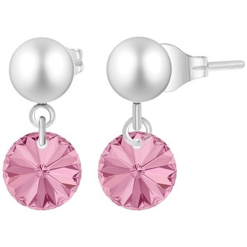 Montres & Bijoux Femme Boucles d'oreilles Sc Crystal B3069-ARGENT-ROSE Rose