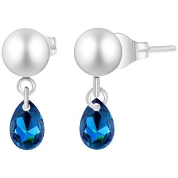 Montres & Bijoux Femme Boucles d'oreilles Sc Crystal B3071-ARGENT-SAPH Bleu