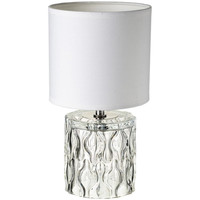 Maison & Déco Lampes à poser Unimasa Lampe en verre abat jour blanc 28 cm Blanc