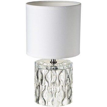 Maison & Déco Lampes à poser Unimasa Lampe en verre abat jour blanc 28 cm Blanc