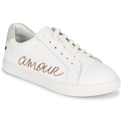 Chaussures Femme Baskets basses Ballerines / Babies Paname SIMONE AMOUR BLANC ROSE GOLD Blanc / Rose