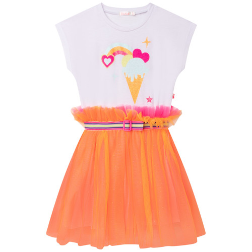 Billieblush ANDORRE Blanc / Orange - Livraison Gratuite | Spartoo ! -  Vêtements Robes courtes Enfant 43,99 €