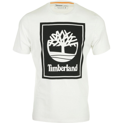 Vêtements Homme T-shirts manches courtes waterproof Timberland Stack Logo Tee White