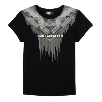 Vêtements Fille T-shirts manches courtes Karl Lagerfeld UAS Noir