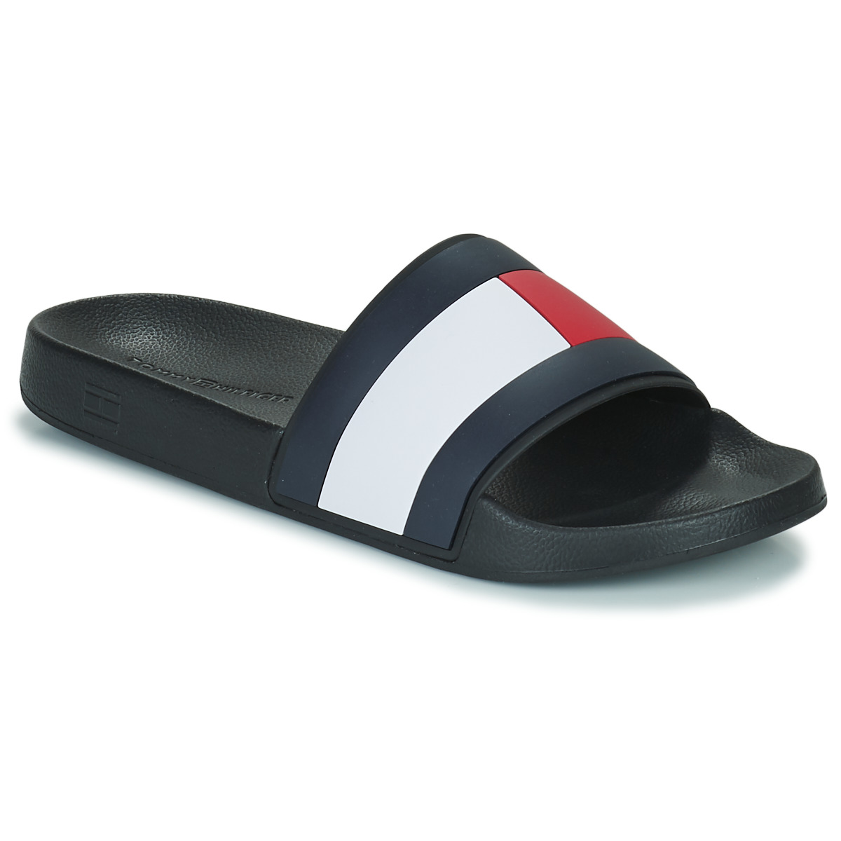 Chaussures Homme Claquettes Scarf Tommy Hilfiger RUBBER TH FLAG POOL SLIDE Noir