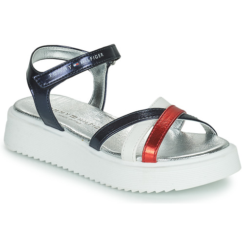 Chaussures Fille Sandales et Nu-pieds Tommy Hilfiger KINOA Bleu / Blanc / Rouge
