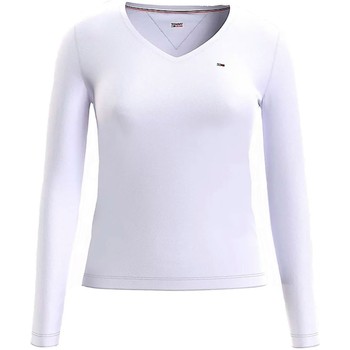 Vêtements Femme T-shirts & Polos Tommy Jeans T shirt manches longues Ref 54349 YBR Blanc Blanc
