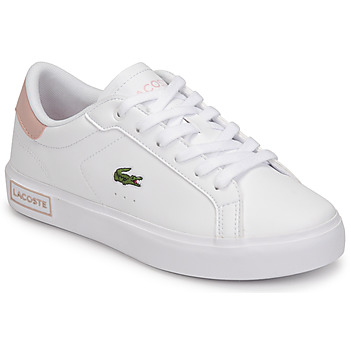 Chaussures Fille Baskets basses Lacoste POWERCOURT Blanc / Rose