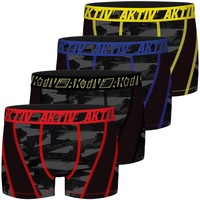 Sous-vêtements Homme Boxers Freegun Lot de 4 Boxers homme Aktiv Fluo surpiqûres colorées Noir