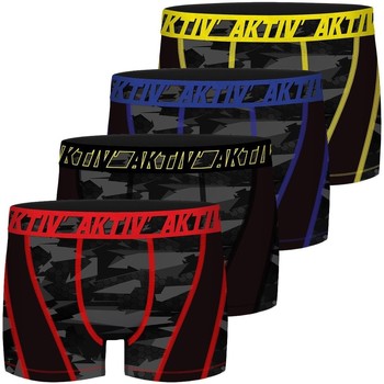 Sous-vêtements Homme Boxers Freegun Lot de 4 Boxers homme Aktiv Sport Fluo surpiqûres colorées Noir