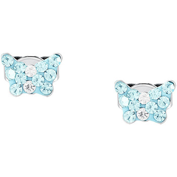 Montres & Bijoux Boucles d'oreilles Cleor Boucles d'oreilles  en Argent 925/1000 et Cristal Bleu Blanc