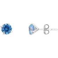 Montres & Bijoux Boucles d'oreilles Cleor Puces  en Argent 925/1000 Blanc et Oxyde Bleu Blanc