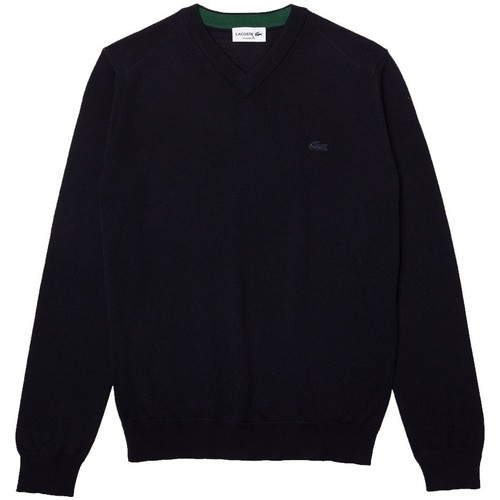 Lacoste Pull col V en laine Ref 54850 166 Marine Bleu - Vêtements Sweats  Homme 150,00 €
