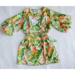Vêtements Femme Robes courtes Made In Italia Robe Flowers Green Multicolore
