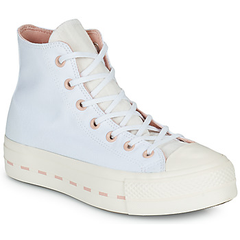 Chaussures Femme Baskets montantes Converse CHUCK TAYLOR ALL STAR LIFT CRAFTED FOLK HI Blanc / Rose