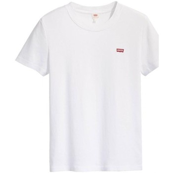 Vêtements Femme Everrick T-shirt In White Cotton Levi's 37697 0000 - SS RIB BABY TEE-0000 Blanc