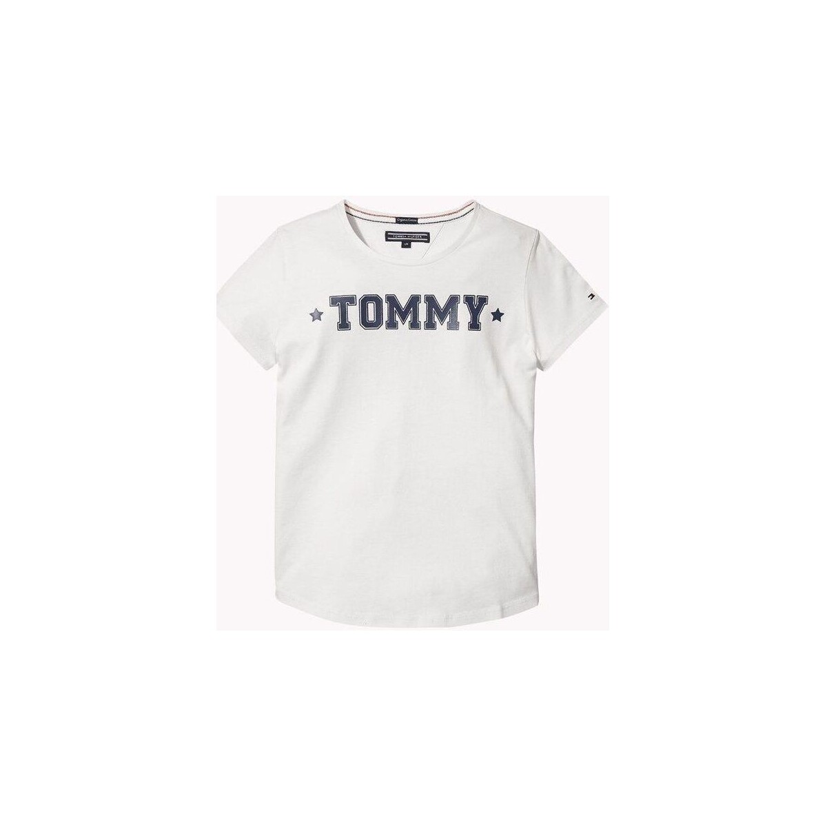 Vêtements Fille T-shirts & Polos Tommy Hilfiger KG0KG03860 ESSENTIAL TEE-118 SNOW WHITE Blanc