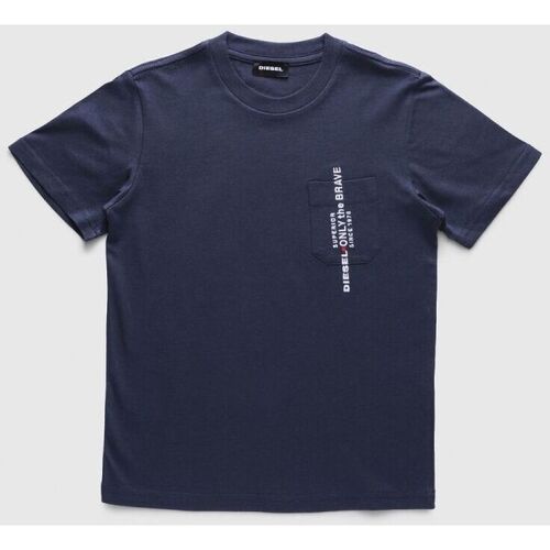 Vêtements Garçon T-shirts & Polos Diesel TJUSTPOCK 00J47X 00YI9-K80A BLU NAVY Bleu